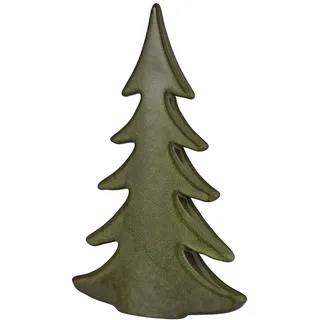 BUTLERS Deko-Tanne Steingut - Sylvan Spirit - Skandinavisches Design | Farbe Grün - 24x7x39 cm - Weihnachtsfigur für Fensterbank & Kommode - Tischdeko für Flur & Wohnzimmer