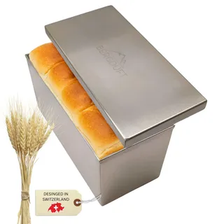Toastbrotform aus Edelstahl mit Deckel – Kastenform für Brot & Sandwich – ohn...