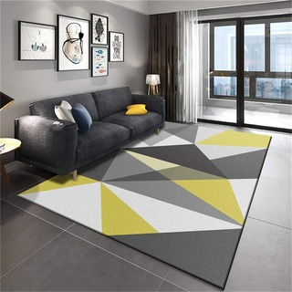 Teppiche Moderner Klassischer Stil Multi-Size Wohnzimmer Teppichboden Gelbes graues Dreieck geometrisches Design weichen und strapazierfähigen Teppich schön Teppichboden Gelb 200X280CM