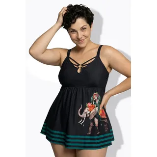 Ulla Popken Badekleid Badekleid Elefant Bügel Softcups recycelt schwarz 54