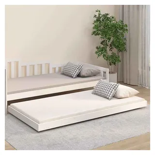 vidaXL Massivholzbett 100 x 200 cm Weiß