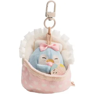 Nici Kuscheltier mymochi, Set Pinguin Waddle 7cm mit Ball & Bettchen mit Karabiner (Set), in Geschenkbox blau