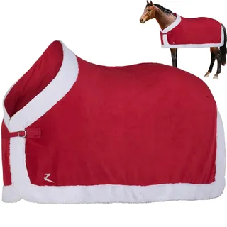 Horse Decke Weihnachten Red Horse Sheets Weiche Fleece Decke warme Winterdecke mit weißen Kunstpelzen Kante zu Weihnachten