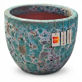 Teramico Keramik Pflanzgefäß "Egg Pot" Lava Grün - Ø 29cm Frostfest - Grün