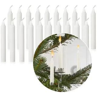 Nordstern Geburtstagskerze Baumkerzen & Pyramidenkerzen (Set, 20er), Kerzen für den Weihnachtsbaum oder Geburtstagszug weiß