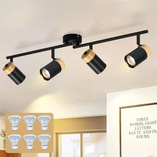 Glitzerlife Deckenstrahler Schwarz Deckenleuchte Deckenlampe 4 Flammig