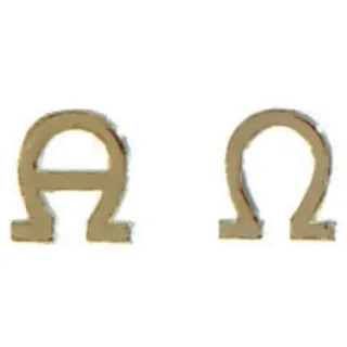 Wachsornament Alpha-Omega gold 15x15 mm aus Wachs zum Kerzen selbst beschriften