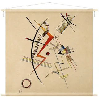 Bilderdepot24 Wandteppich modern Wassily Kandinsky Kaktus Agave beige, quadratisch, Höhe: 2.6 mm, großes Wandbild aus Natur-Baumwolle Wandbehang Stoffbild Tuch Wollseil beige 110 cm x 110 cm x 2.6 mm