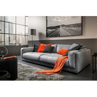 KAWOLA Big-Sofa Leder 3-Sitzer Grau