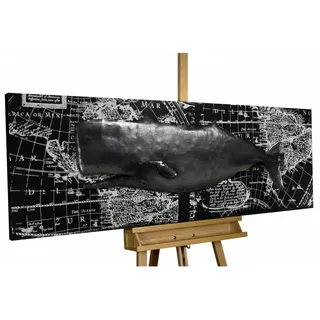 Kunstloft Metallbild, Schwarz, Metall, 5.8x44 cm, Bilder und Zubehör, Wandbilder, Metallbilder