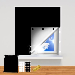 3Mx1.45M DIY Fenster Verdunkelung Sonnenschutz Silberbeschichtung Dachfenster Verdunklungsstoff, 100% lichtundurchlässig Verdunkelungsrollo ohne Bohren Hitzeschutzrollo für Velux & Roto-Fenster