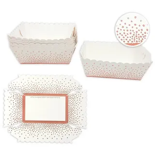 Frau Wundervoll Frau WUNDERVoll® Kuchen Backformen 48 Stück, Rosegold Punkte zum zusammenstecken/Mini Kuchenform Backformen, Backförmchen, Muffin Backform, Papierbackform, Förmchen Papier Kastenform Einweg Backform