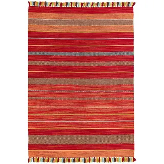 Pergamon Kelim Kalleen Wollteppich 170 x 240 cm Rot