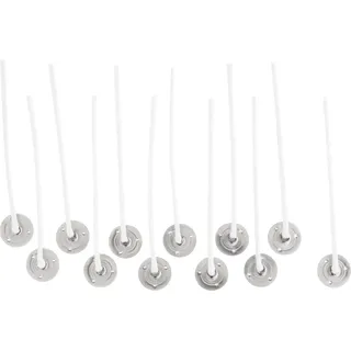Glorex 6 8620 Kerzendochte mit Wachs, Länge 80 mm, 12 Stück, Weiß