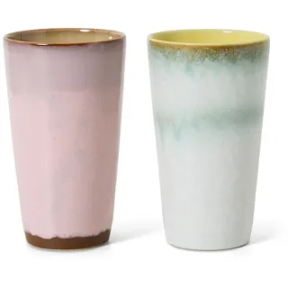 HKliving - 70's Latte Macchiato Becher, 280 ml, fresco (2er-Set)