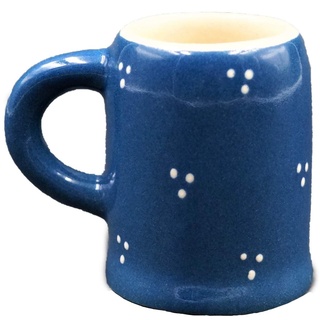 Carstens Keramik® Schnapsbecher mit Henkel und Namen Dreipunkt Blau, Schnapsglas, Becher mit Namen