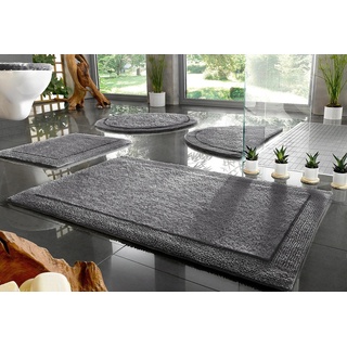 Badematte HOME AFFAIRE "Kapra" Badematten Gr. rechteckig (60 cm x 100 cm), 1 St., Baumwolle, grau Einfarbige Badematten mit Bordüre, Badteppich, Badematte