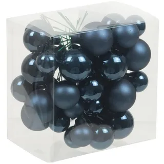Annastore Weihnachtsbaumkugel 115629 - Bündel aus Glaskugeln an Draht - Spiegelbeeren - Ø 2-3 cm, Weihnachtsdeko, Baumkugeln an Draht blau
