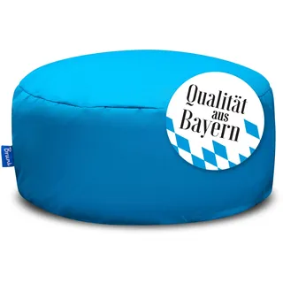 Bruni Pouf Sitzhocker M in Blau – runder Sitzpouf, Indoor und Outdoor als Fußhocker, Yoga-Sitzkissen, Meditationskissen geeignet, in Deutschland gefertigt