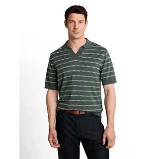 TOM TAILOR Polokragenpullover Sommer-Polo mit Streifen grün L (50/52)