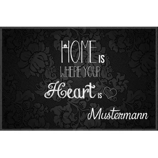 Manutextur Fußmatte mit Namen - Motiv Home - viele Motive - Schmutzfangmatte personalisiert - Größe 50x80 cm - persönliches & individuelles Geschenk