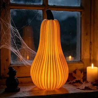 3D Herbstdeko Kürbis Laterne, Generisch Scandi Halloween deko Kürbis (bai) | Batteriebetrieben, 3D Herbst Kürbis Deko LED, für Erntedankfest HomeTisch Party Outdoor/Innen Geschenke Herbst Deko