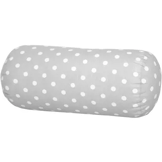 Dr. Berger Nackenrolle Nackenkissen 40x16 cm Bequeme mit Bezug 100% Baumwolle, Kissen rund, stabil - Perfekt als festes Nackenkissen, Reisekissen, Knierolle, Rückenkissen Sofa, Trendfarbe Grau