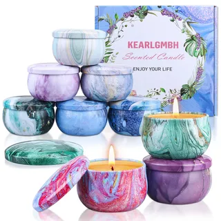 Duftkerzen Geschenkset für Frauen, KEARLGMBH 9 Pack Aromatherapie Kerzenset zum Stressabbau, Natürliches Sojawachs Damen Weihnachten Deko Duftkerze für Geburtstag, Valentinstag, Yoga, Massage