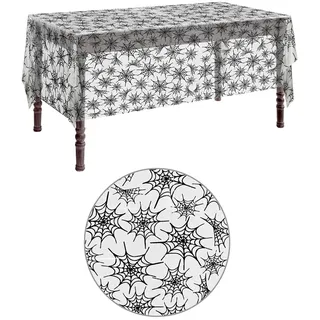 W WIDMANN MILANO Party Fashion - Spinnennetz Tischdecke | 137 × 275 cm, Halloween-Tischdekoration für Gruselpartys, Geisterhaus und Mottopartys