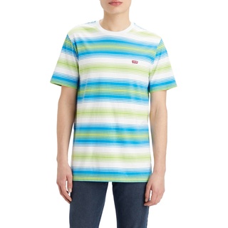 Levi's Herren Ss Original Housemark Tee T-Shirt,Fizzy Stripe Swedish Blue,L