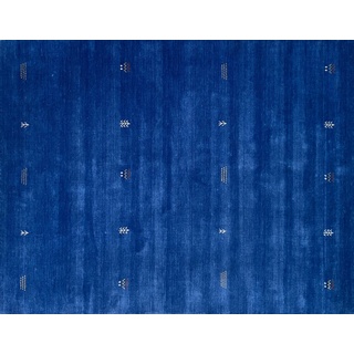 Orientteppich Blau Gabbeh Teppich 100% Wolle Loom Handgefertigt 160 x 230 cm