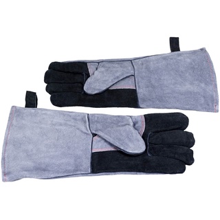 Grillhandschuhe aus Leder | Ofen und Kamin  Handschuh 40 cm