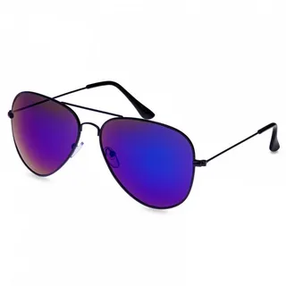 Caspar Sonnenbrille SG033 Damen Large Metall RETRO Pilotenbrille blau|schwarz