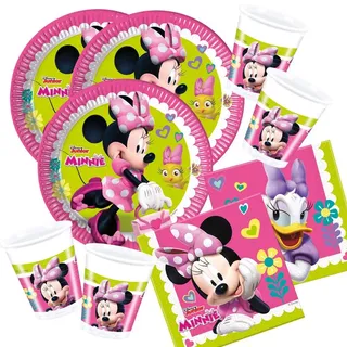 Procos Minnie Mouse 52-teiliges Party-Set – Minnie Happy Helpers – Teller, Becher, Servietten für 16 Kinder