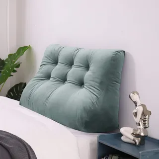 Johnear Rückenkissen Samt ergonomisch für Sofa & Bett (Grau, 100cm)