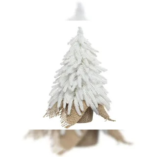 Kaemingk Minibaum Tannenbaum indoor Jutesack Weiß 27 cm
