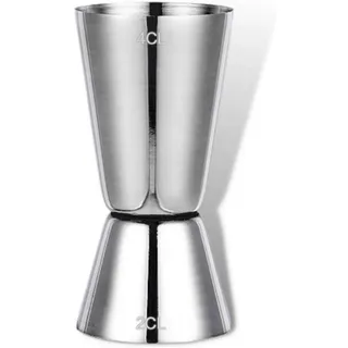 LuxusKollektion Barmaß Cocktail Messbecher 2CL 4CL Doppelter Jigger Spirituosen Gin Whiskey silberfarben
