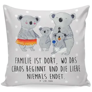 Mr. & Mrs. Panda Kissen Koala Familie - Geschenk, Mama, Kissenbezug 40x40, Geschwister, Opa, Bruder, Family, Kissen 40x40 Waschbar, Schwester,