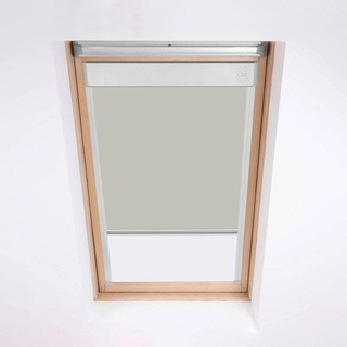 Dachfenster Jalousie für Velux Dachfenster – Verdunkelungsrollo – Sandstein – Silberfarbener Aluminiumrahmen (FK06)