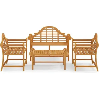 vidaXL Garten-Lounge-Set 4-tlg. Massivholz Teak braun