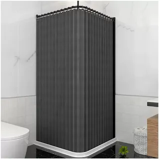 PFCDZDU Duschvorhang Für Badezimmer, Ecke Faltbar Wasserdicht Polyester-Tuch Duschabtrennung Zum Heim Hotel Bekleidungsgeschäft, L-förmig Aluminiumlegierung Duschstange