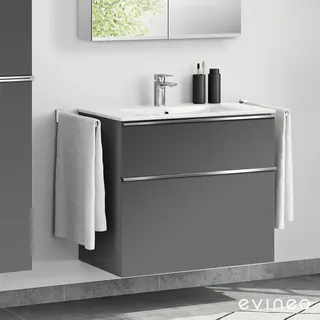 Evineo Waschbeckenunterschrank ineo4 2 Auszüge 80 x 70 cm