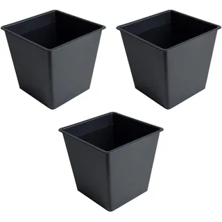 ESTEXO Kunststoff Einsatz für Polyrattan Blumentopf 26 cm Pflanztopf Anzuchttopf Blumenkübel Pflanzkübel Topf (3 Stück)
