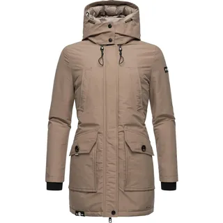 Navahoo Damen, Warmer Winter Kurzmantel Blizzardstorm Taupe Grey Gr. L - L