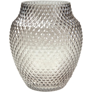 Leonardo Vase, Grau, Glas, bauchig, 23 cm, handgemacht, zum Stellen, Dekoration, Vasen, Glasvasen