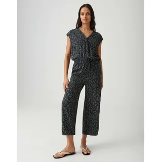 Opus Damen Jumpsuit | Jumpsuit MONELI Shadow Wide mit abstrakten Printdesign Coal Blue, 44 - 44W