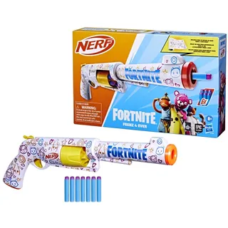 Nerf Fortnite Frenz 4 Ever Dart-Blaster mit Beste-Freunde-Lackierung, mit 6 Schaumstoff-Darts und Abschussvorrichtung und Spannhebel, Outdoorspielzeug und Geschenk für Kinder