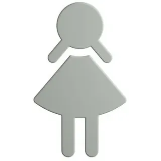 Hewi 801 Symbol Frau 801.91B02095 87x150x3mm, selbstklebend, matt, felsgrau