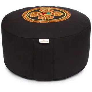 yogabox Yogakissen Meditationskissen Glückssitz® Doppeldorje, robust, anpassbare Füllmenge bunt|schwarz