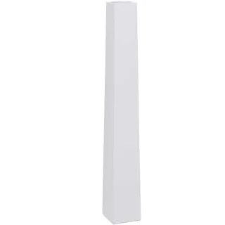 VIVANNO Bodenvase Standvase Weiß Matt Fiberglas Obelisk 80 cm Hoch | Deko Dekovase für Trockenblumen & Geäst, Inklusive Metallplatte als Kerzenhalter Nutzbahr, Maße 80x11x11 cm